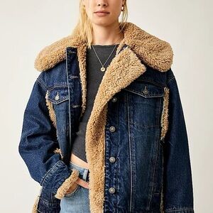 Denim Sherpa-Lined Jacket